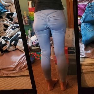 Gray ruched leggings